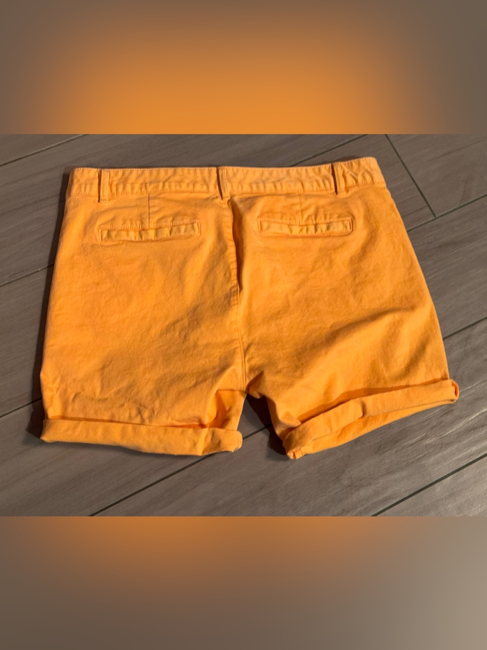GAP Women's Orange Flat Front Cotton Shorts SIZE 10 - Picture 3 of 5
